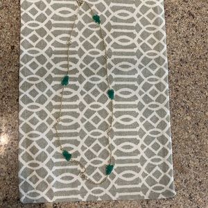 Gold and green Kendra Scott Necklace